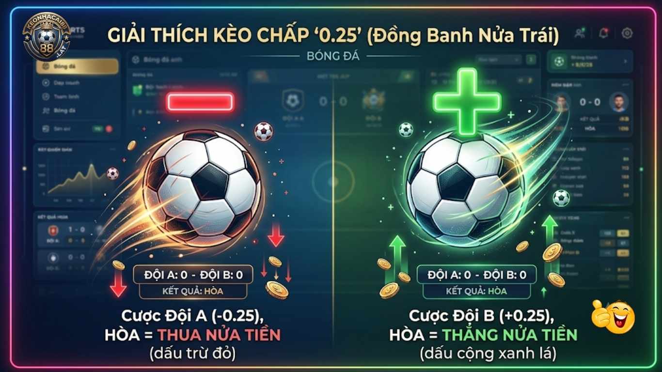 Hướng dẫn cách tính tiền Kèo chấp 1/4 chi tiết Hướng dẫn cách tính tiền Kèo chấp 1/4 chi tiết