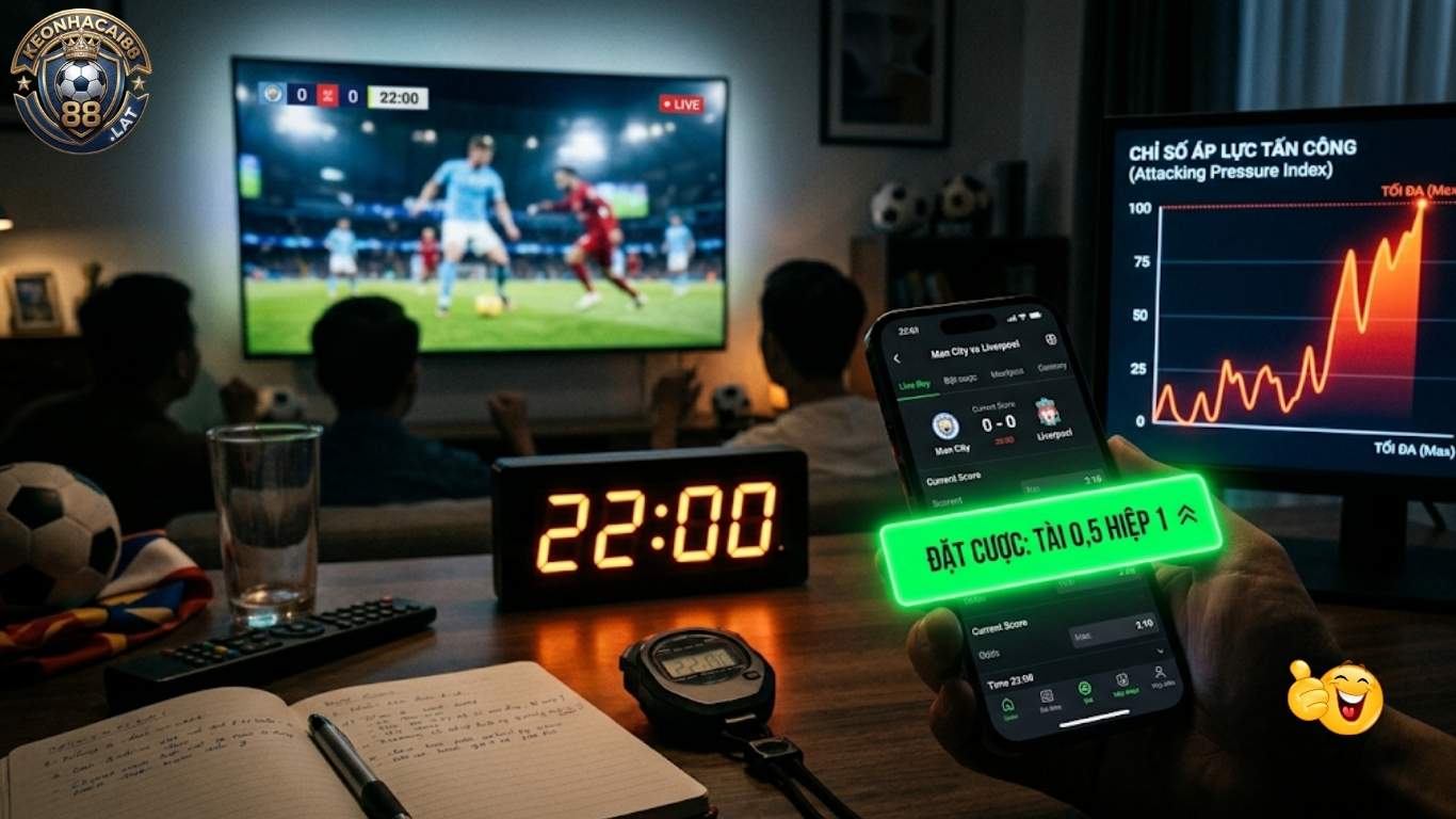 Canh thời điểm nhảy odds để đánh rung Tài Xỉu hiệp 1 Canh thời điểm nhảy odds để đánh rung Tài Xỉu hiệp 1
